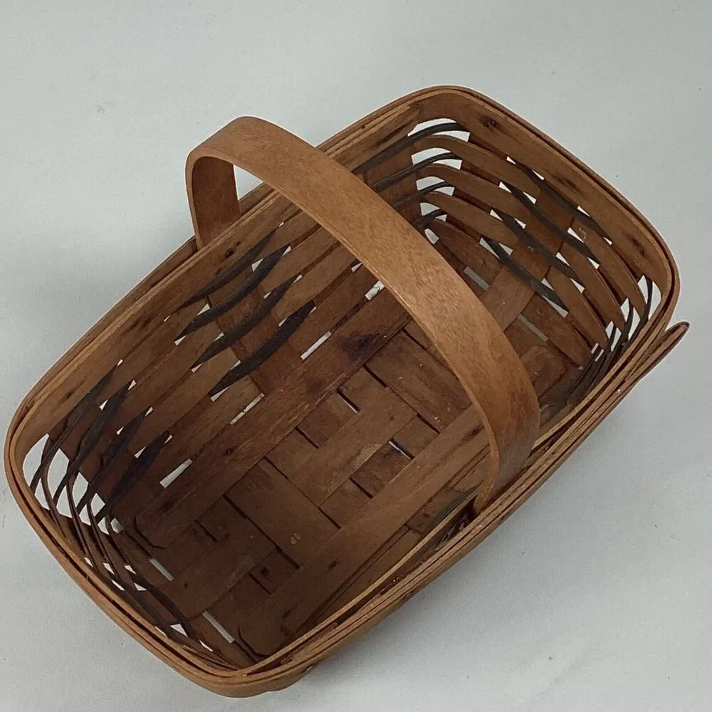 Vintage Longaberger Rectangle Fixed Handle Candle Basket 1994